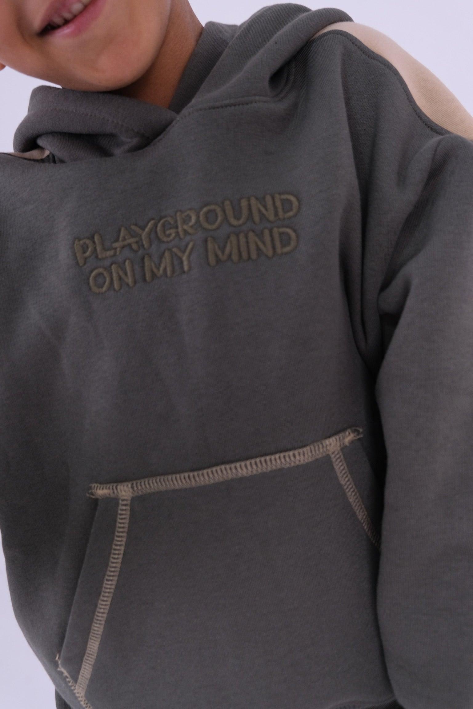 Playground Long-Sleeved Fleeced Hoodie - Ourkids - Playmore