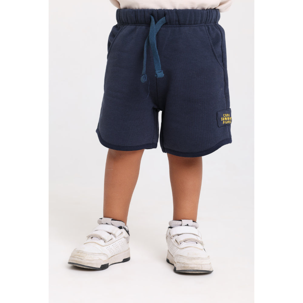 Unisex Baby Cotton Short – Navy with "Cool Summer Pians" Print - Clothing - Playmore
