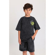 Boys Cotton Outfit Set – Dark Grey