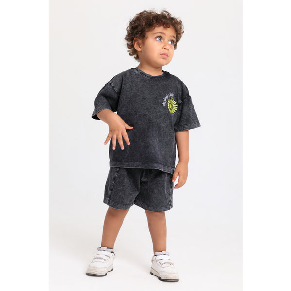 Baby Boys Cotton Outfit Set – Dark Grey
