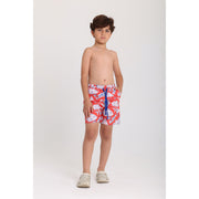 Boys Swimsuit – Red with Fish Print
