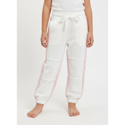 Girls Cotton Sweatpants – Off-White/Pink