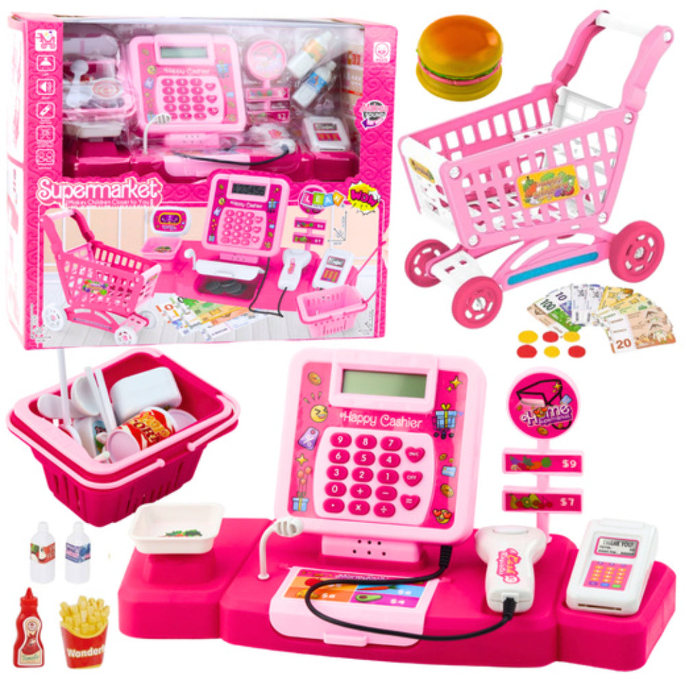 Supermarket Cash Register Playset – Pink