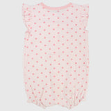 Polka Dots Ruffled Shoulders Romper - Ourkids - Mini Me