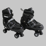 Power Superb Adjustable Roller Skate Shoes 2-Rows 4-Wheels (Large, Black) - Ourkids - OKO