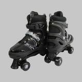 Power Superb Adjustable Roller Skate Shoes 2-Rows 4-Wheels (Large, Black) - Ourkids - OKO