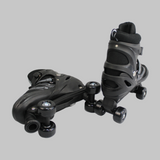 Power Superb Adjustable Roller Skate Shoes 2-Rows 4-Wheels (Large, Black) - Ourkids - OKO