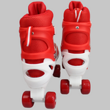 Power Superb Adjustable Roller Skate Shoes 2-Rows 4-Wheels (Large, Red) - Ourkids - OKO