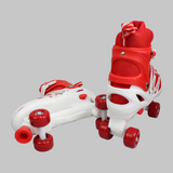 Power Superb Adjustable Roller Skate Shoes 2-Rows 4-Wheels (Large, Red) - Ourkids - OKO