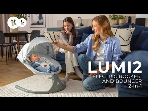 كرسي هزاز كهربائي 2 في 1 لومي 2 من Kinderkraft - رمادي داكن