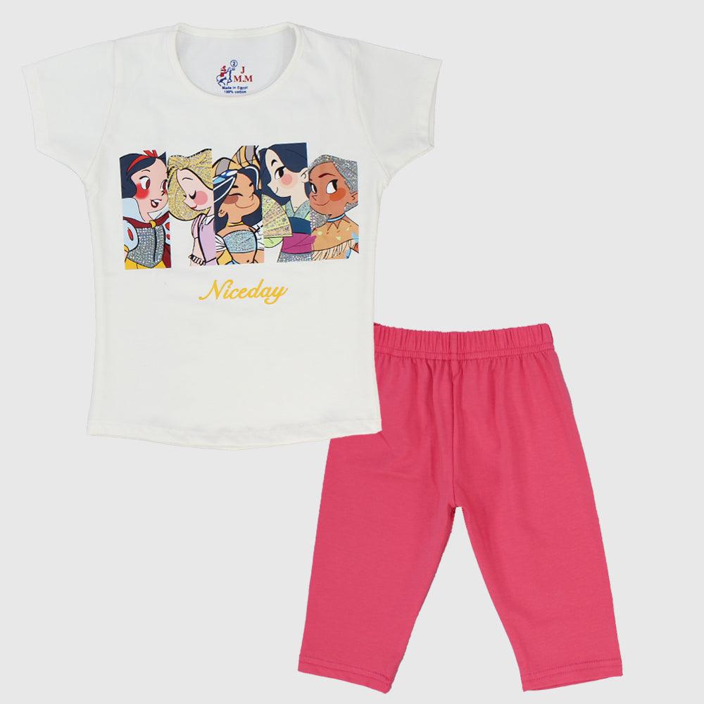 Princesses Short-Sleeved Pajama - Ourkids - JOKY