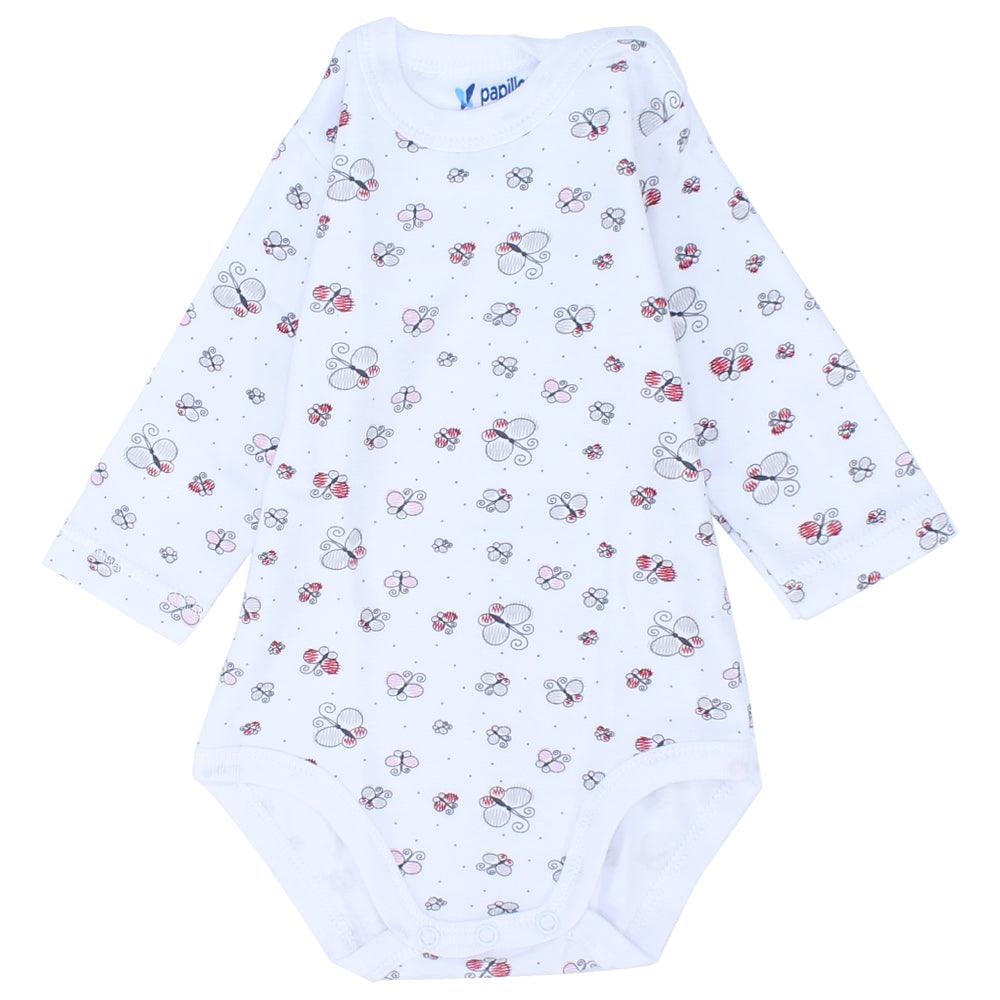 Printed Long-Sleeved Bodysuit - Ourkids - Papillion