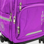 Purple 18 Inches Trolley Backpack + Pencil Case - Ourkids - B.Z.