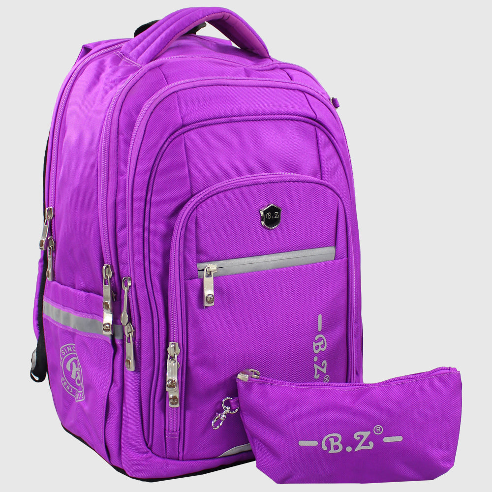 Purple 20 Inches Backpack + Pencil Case - Ourkids - B.Z.