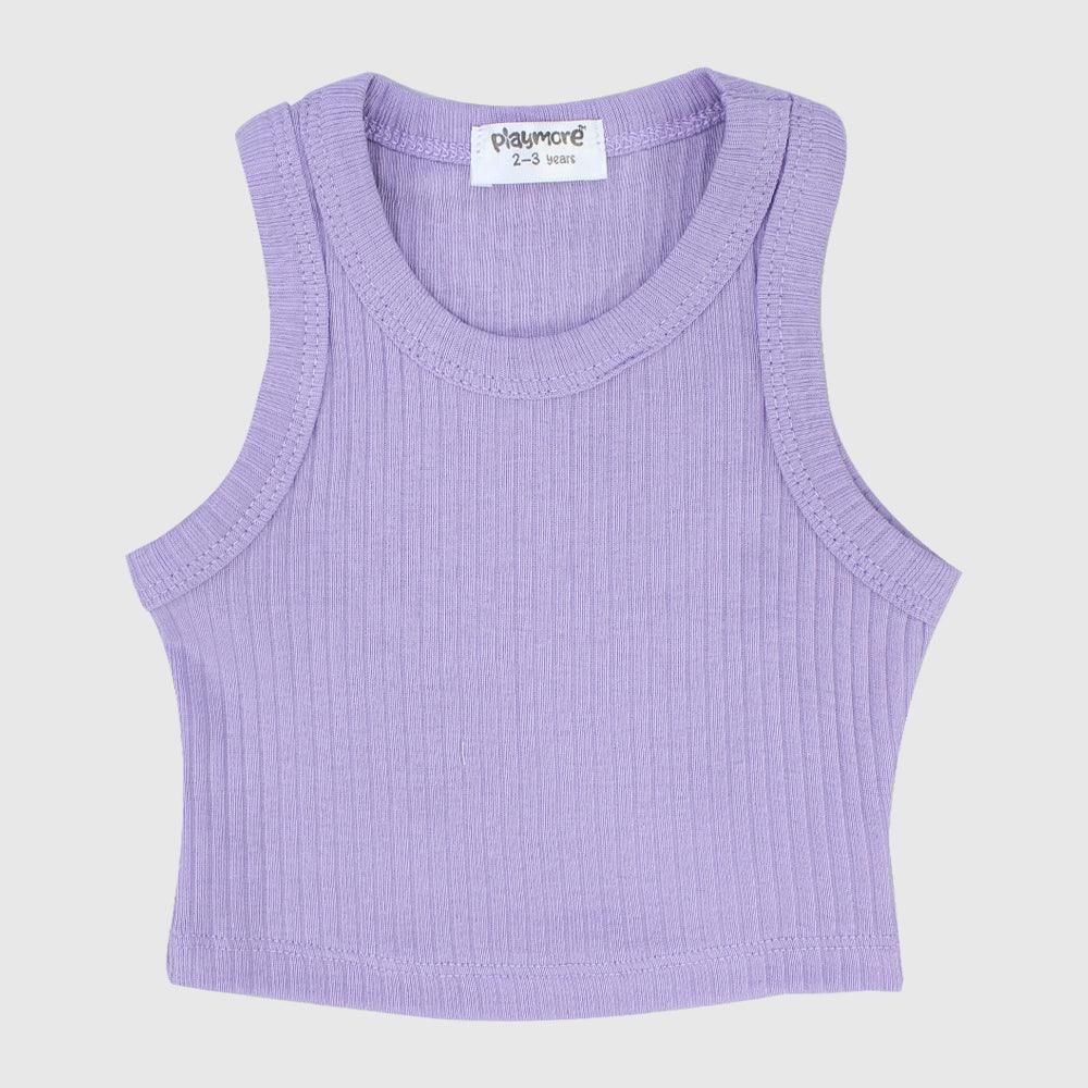 Purple Cropped Ribbed Tank Top - Ourkids - Playmore