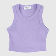 Purple Cropped Ribbed Tank Top - Ourkids - Playmore