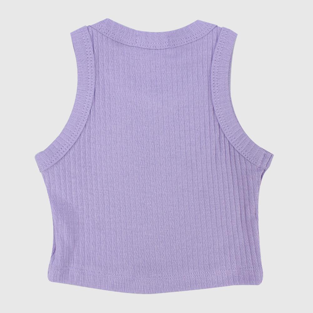 Purple Cropped Ribbed Tank Top - Ourkids - Playmore