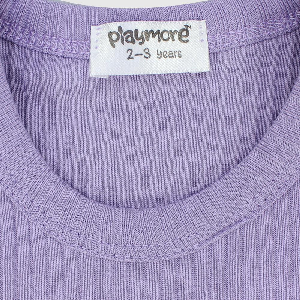Purple Cropped Ribbed Tank Top - Ourkids - Playmore