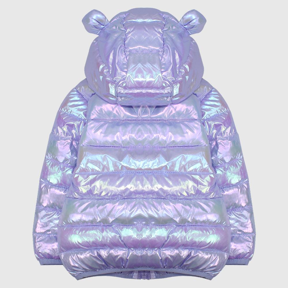 Purple Long-Sleeved Waterproof Hooded Jacket - Ourkids - Mini Me