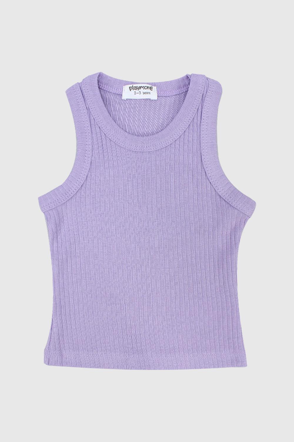 Purple Ribbed Tank Top - Ourkids - Playmore