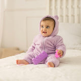 Purple Teddy Fleeced Hooded Onesie - Ourkids - Ourkids