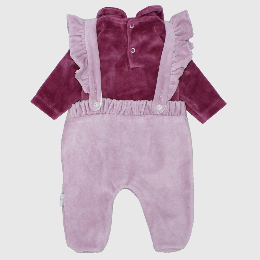 Purple Velvet Baby Footie - Ourkids - Ourkids