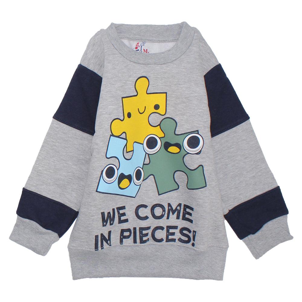 Puzzle Pieces Long-Sleeved Fleeced Pajama - Ourkids - JOKY