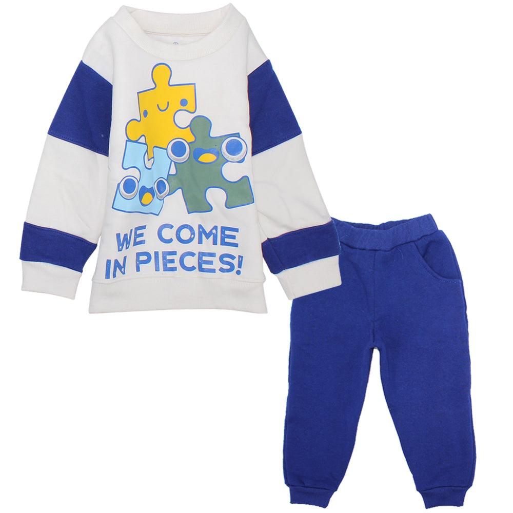 Puzzle Pieces Long-Sleeved Fleeced Pajama - Ourkids - JOKY