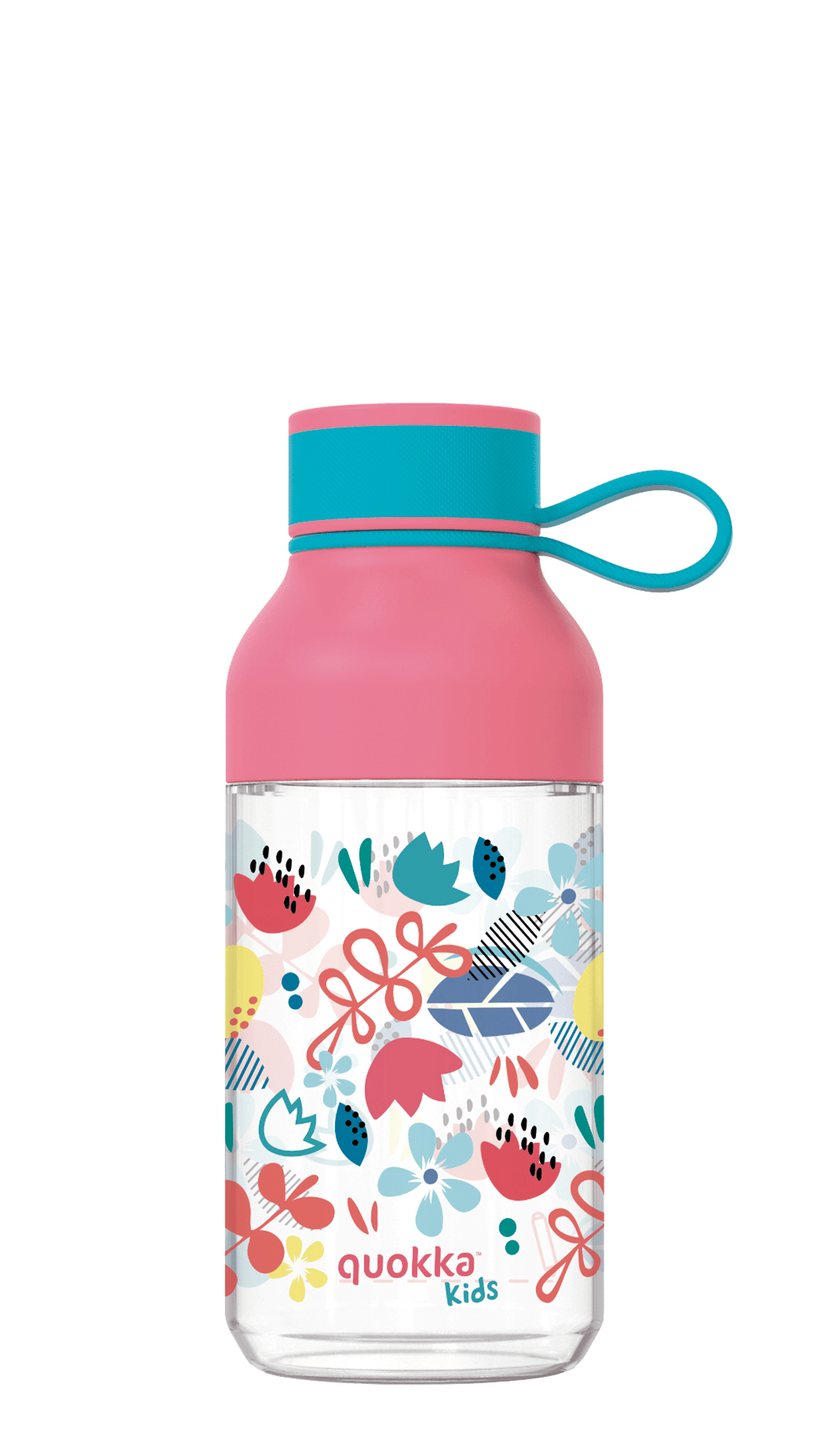 Quokka ICE KIDS WITH STRAP - FLOWERS 430 ML - Ourkids - Quokka