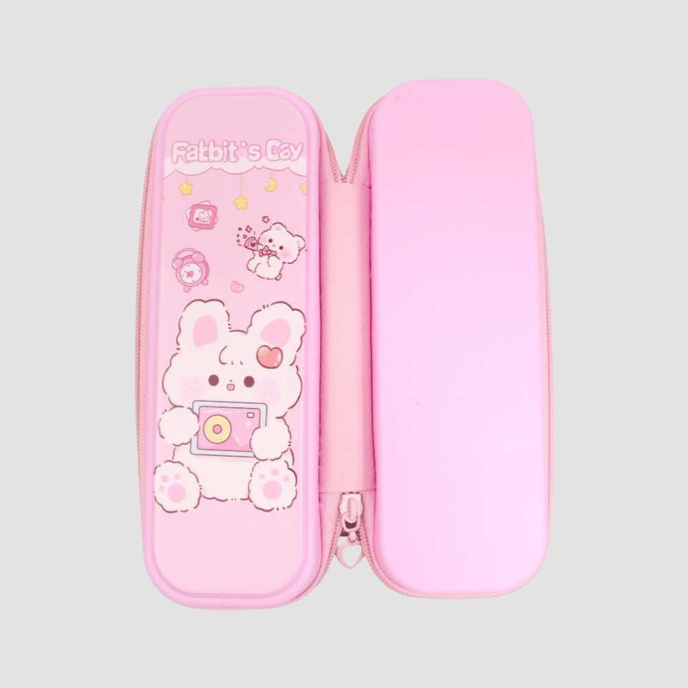 Rabbit's Day Pink Pencil Case - Ourkids - TWK