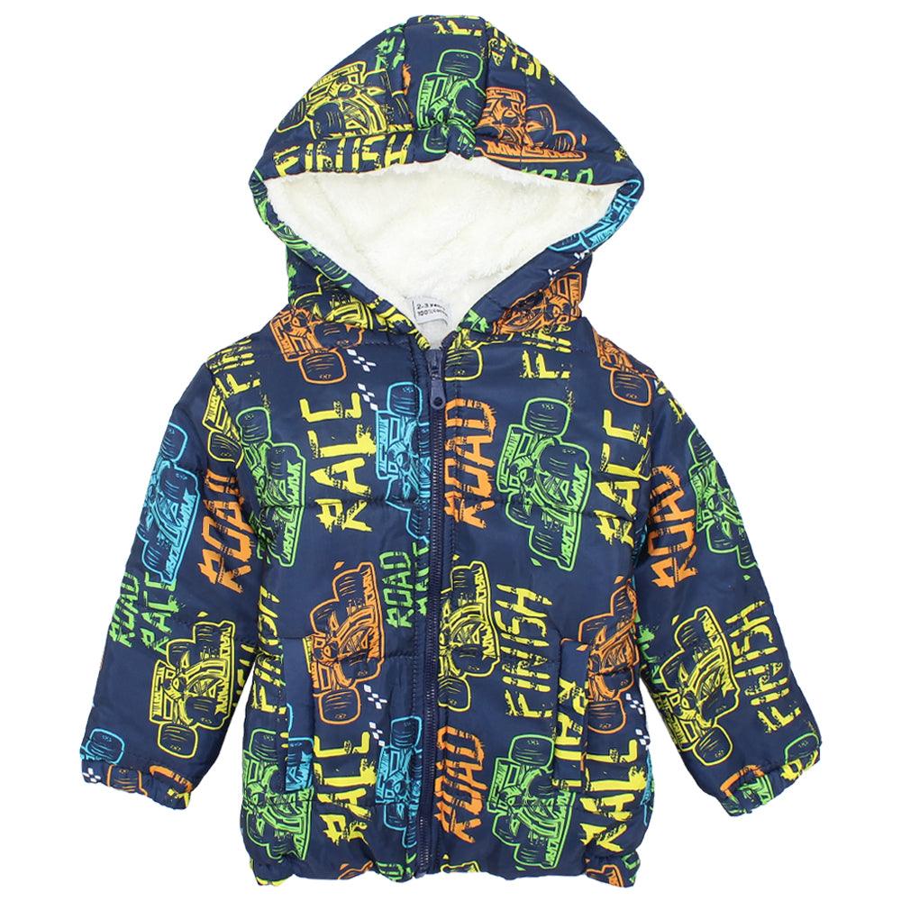 Racing Long-Sleeved Waterproof Hooded Jacket - Ourkids - Ourkids