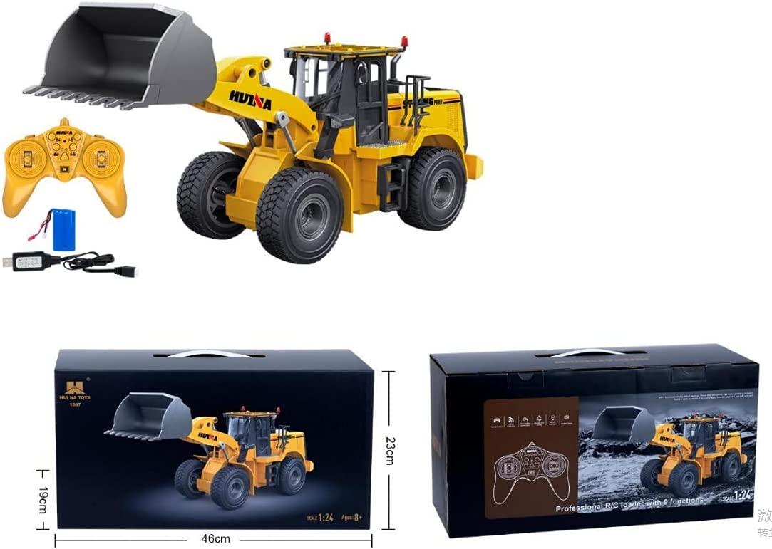 RC Wheel Loader Excavator 1:24 with 2.4 GHz Swivel Shovel - Ourkids - HUI NA TOYS