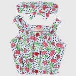 Red Flowers Sleeveless Blouse - Ourkids - Quokka