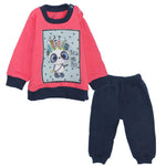 Red Indian Panda Long-Sleeved Fleeced Pajama - Ourkids - JOKY