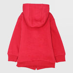 Red Long-Sleeved Fleeced Zip-Up Hoodie - Ourkids - Ourkids