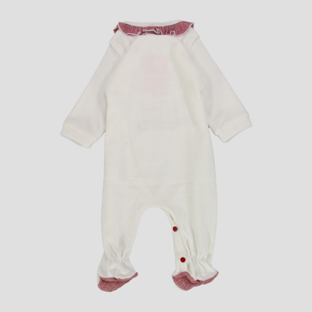 Red Lovely House Long-Sleeved Baby Footie - Ourkids - Pompelo