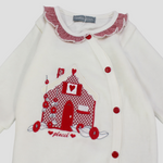 Red Lovely House Long-Sleeved Baby Footie - Ourkids - Pompelo