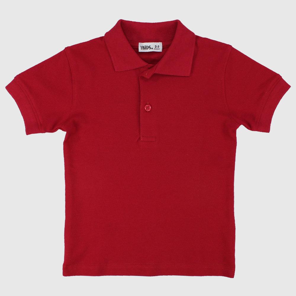 Red Short-Sleeved Polo Shirt - Ourkids - Ourkids