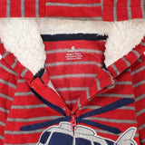 Red Striped Hooded Footless Onesie - Ourkids - Carter's