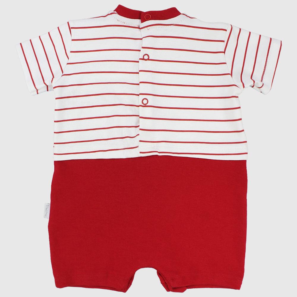 Red Striped Short-Sleeved Romper - Ourkids - Bumber