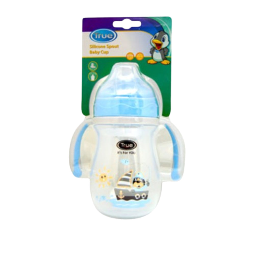 True Training Cup with Silicone Spout 270ml – Baby Blue