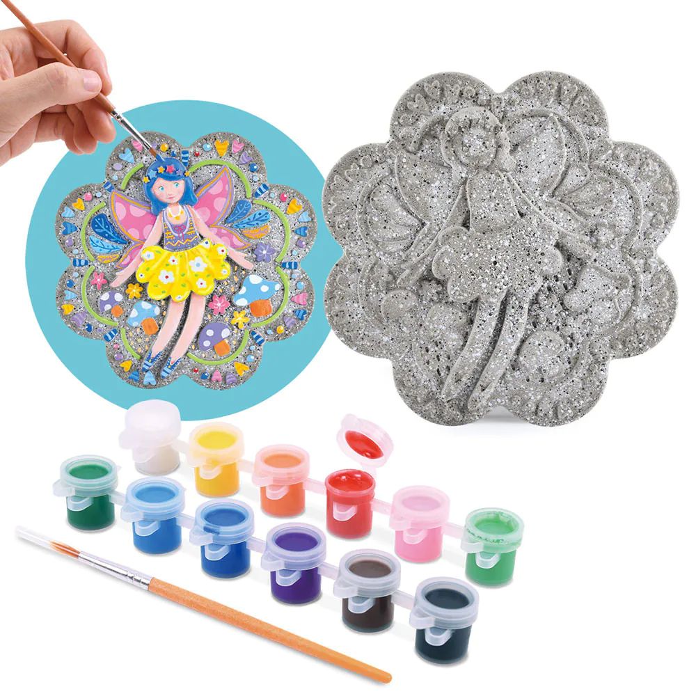 PlayGo Paint Your Own Forest Fairy Stepping Stone – 14 Pcs - Toys