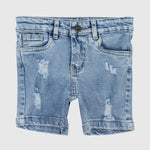 Ripped Light Blue Jean Shorts - Ourkids - Playmore