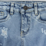 Ripped Light Blue Jean Shorts - Ourkids - Playmore