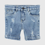 Ripped Light Blue Jean Shorts - Ourkids - Playmore