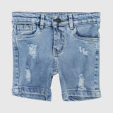 Ripped Light Blue Jean Shorts - Ourkids - Playmore