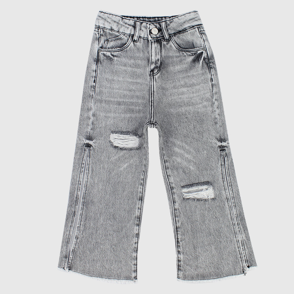 Ripped Wide-Leg Jeans - Ourkids - Solang