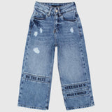 Ripped Wide-Leg Jeans - Ourkids - Solang