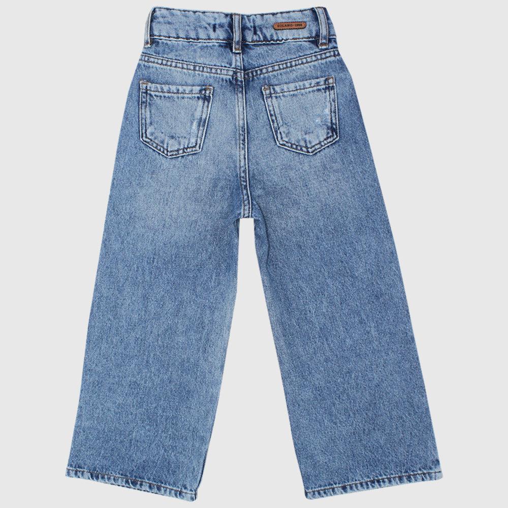 Ripped Wide-Leg Jeans - Ourkids - Solang