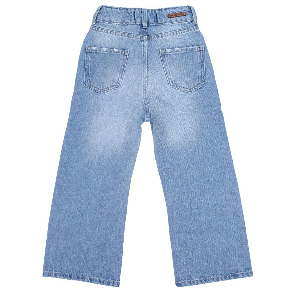 Ripped Wide-Leg Jeans - Ourkids - Solang